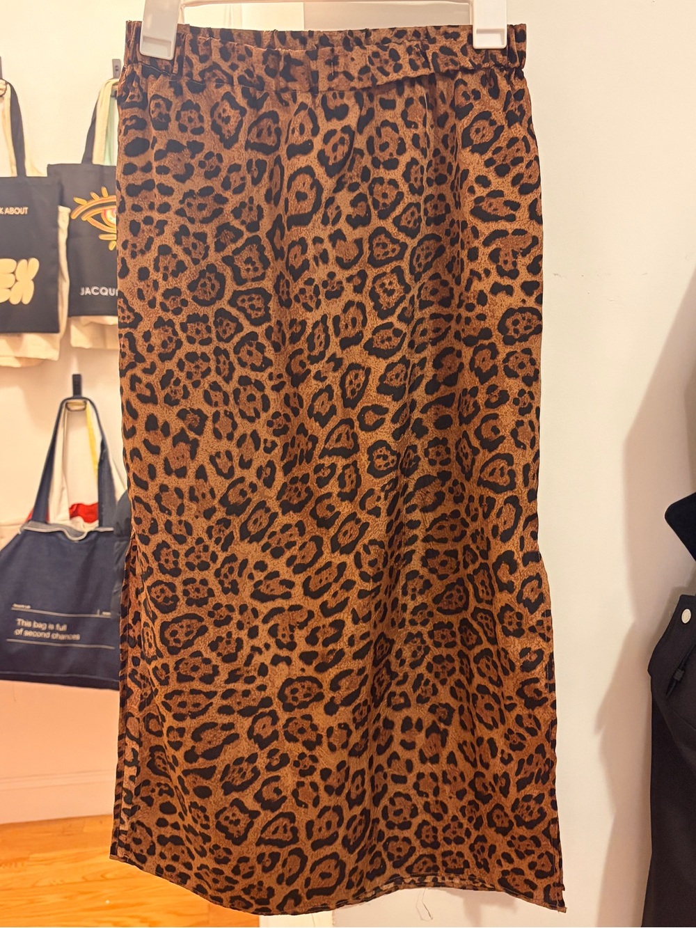 H&M Animal Print Midi Skirt in Brown and Black